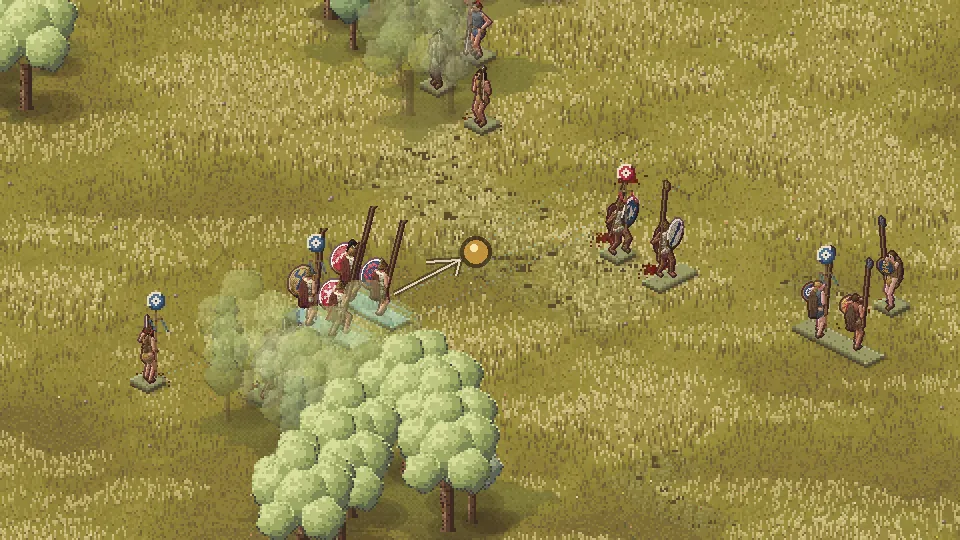 A ranked duel: two duel armies close and meet.